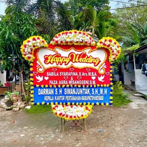 Bunga papan happy wedding 02